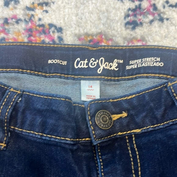 Justice and cat and Jack boot cut girls jeans, size 14 - Picture 6 of 6